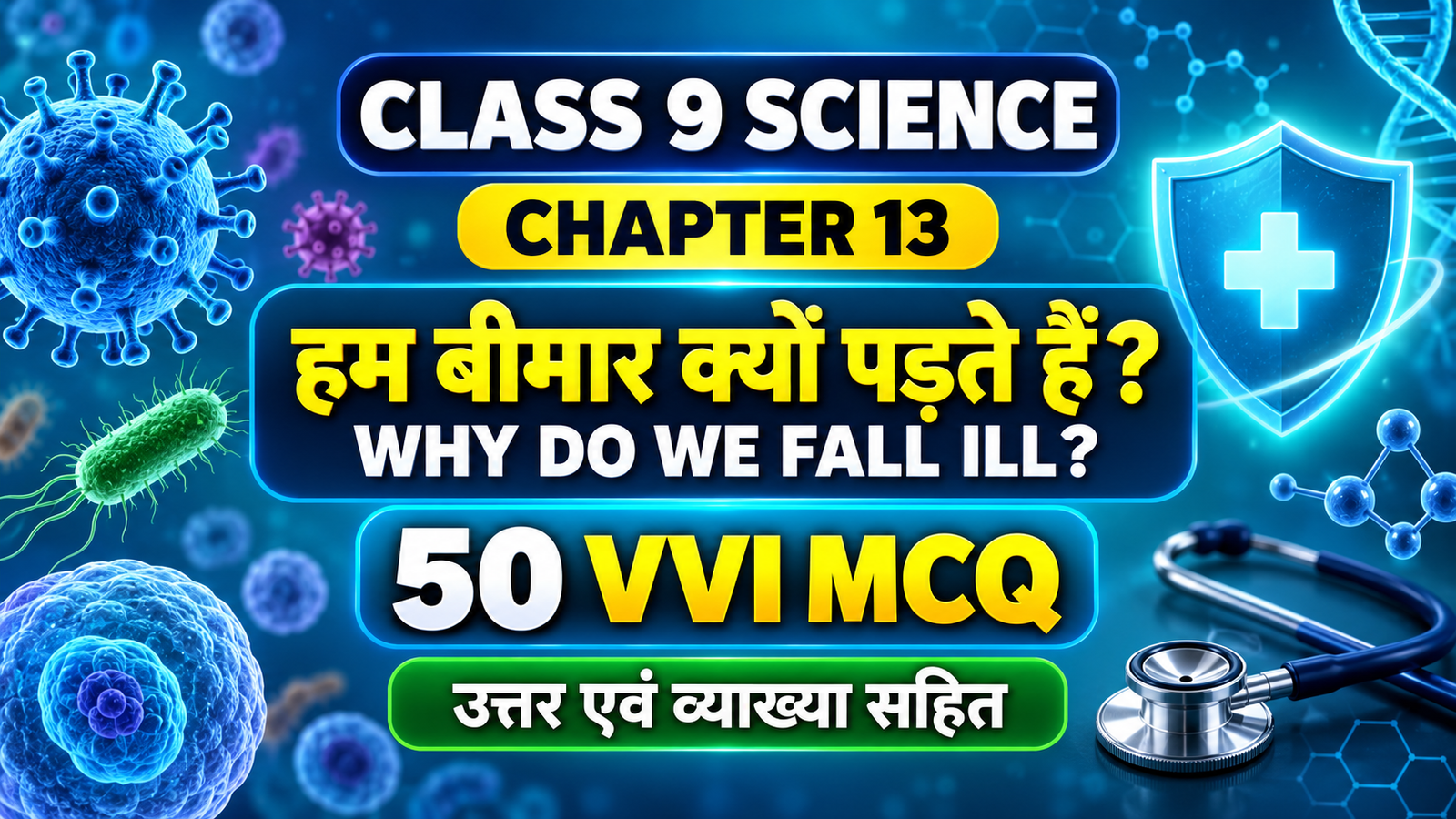 Class 9 Science Chapter 13 Why Do We Fall Ill – 50 VVI MCQ Questions with Answers Class 9 Science Chapter 13 Why Do We Fall Ill – 50 VVI MCQ Questions with Answers