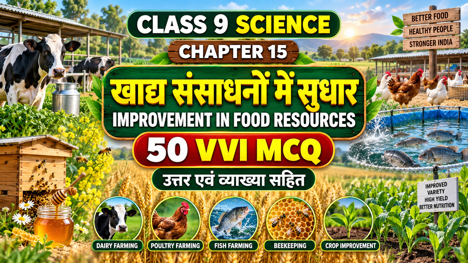 Class 9 Science Chapter 15 Improvement in Food Resources – 50 VVI MCQ Questions with Answers