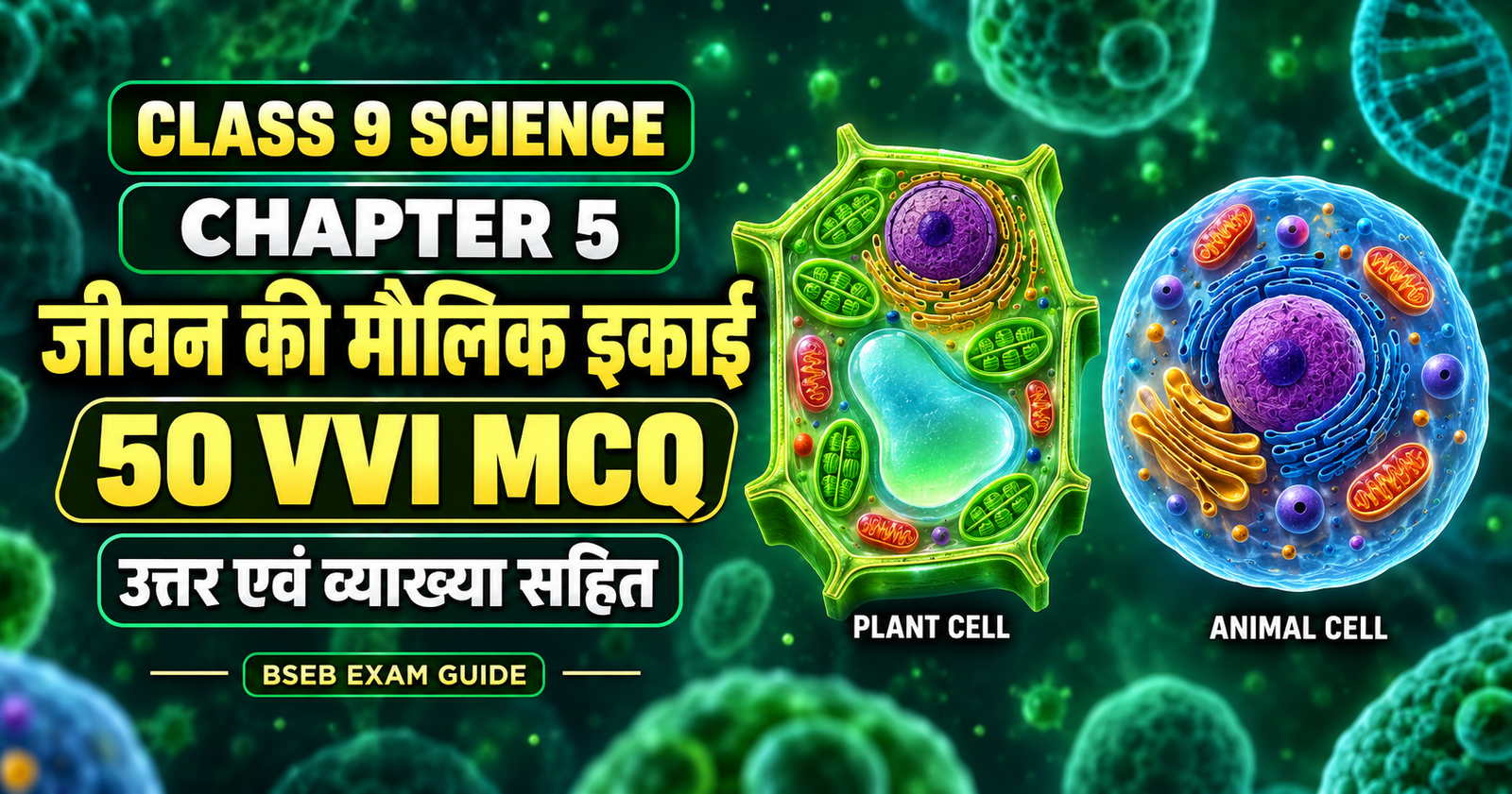 Class 9 Science Chapter 5 The Fundamental Unit of Life – 50 VVI MCQ
