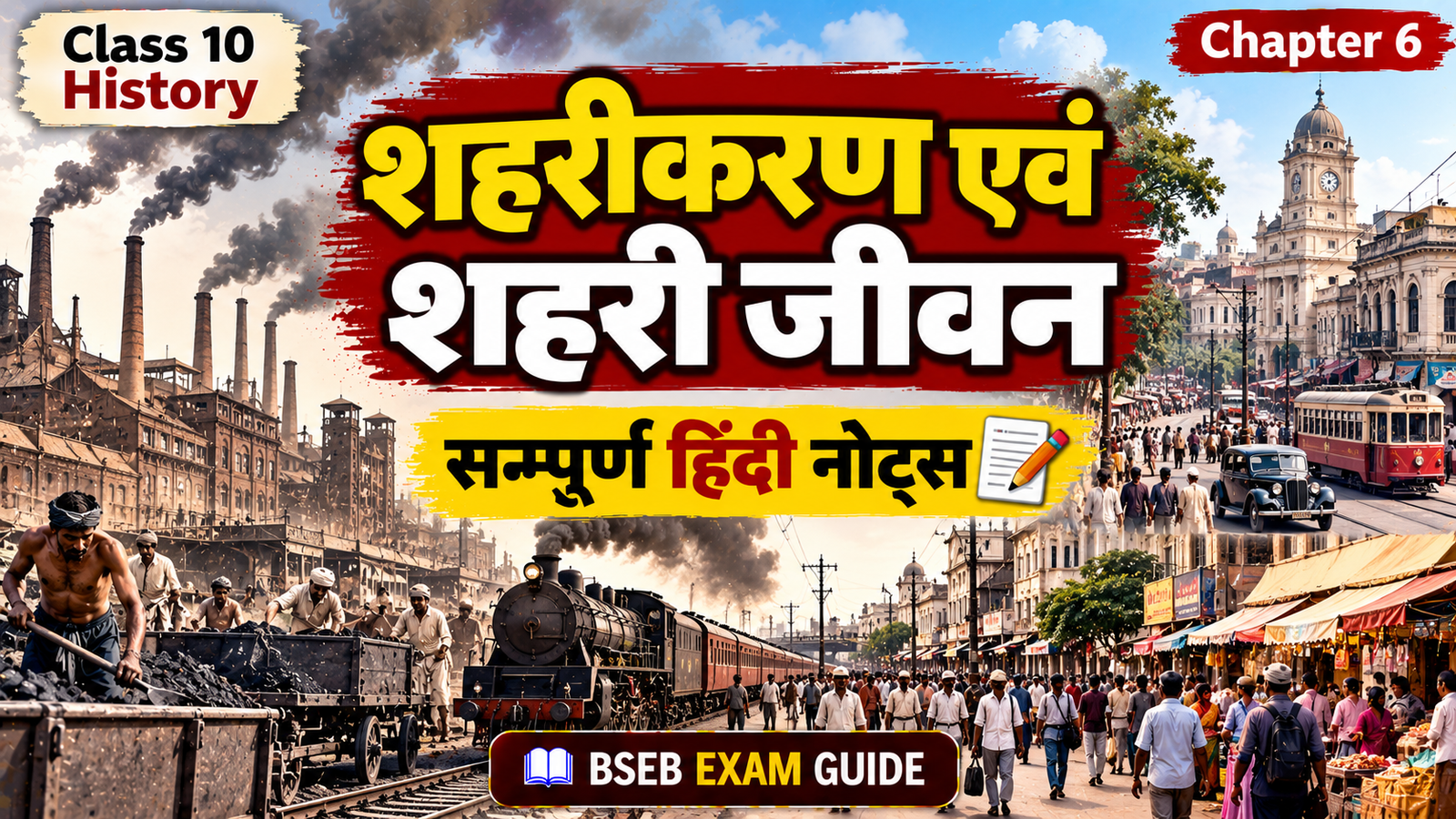 Class 10 History Chapter 6 शहरीकरण एवं शहरी जीवन Notes in Hindi