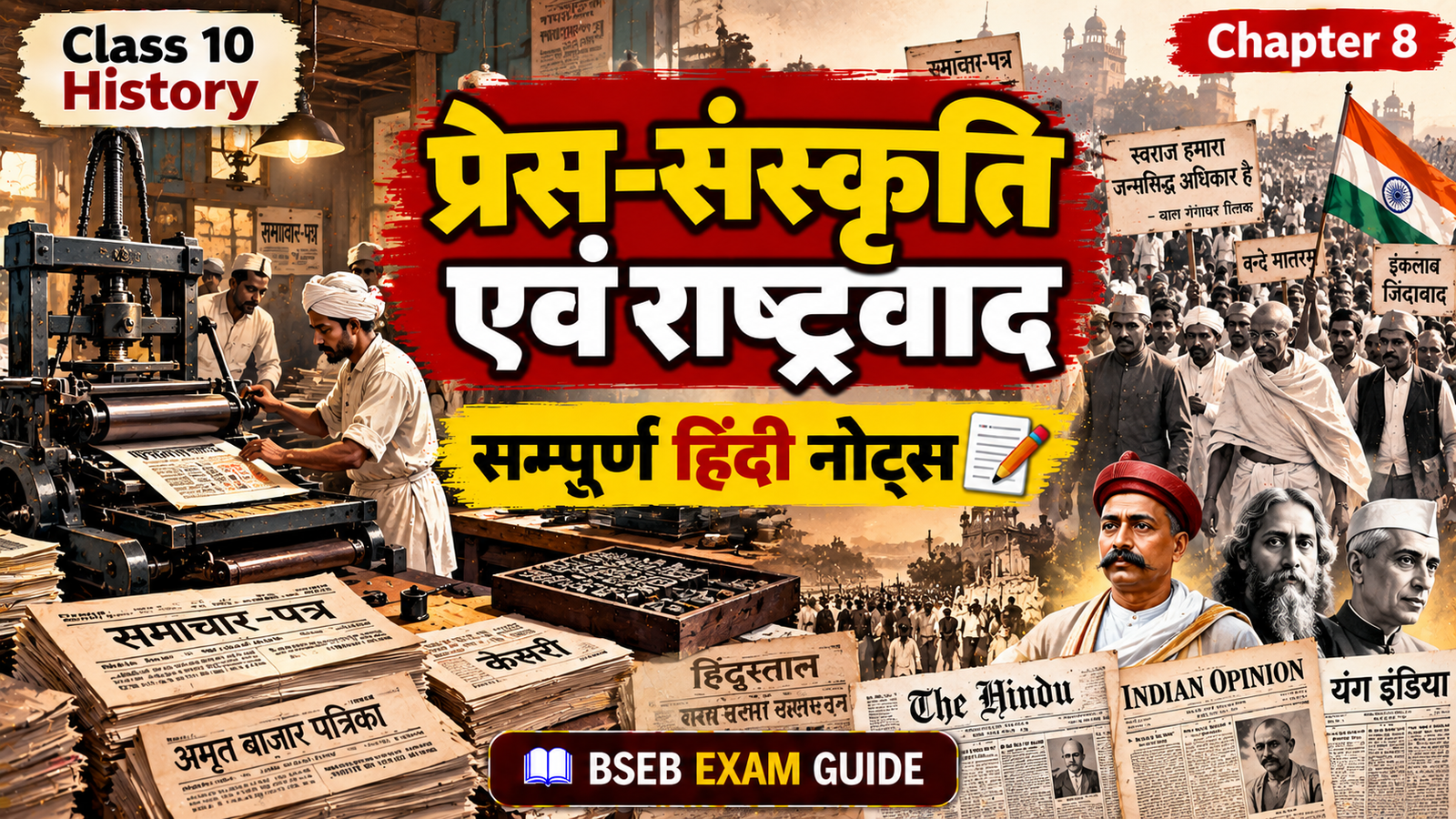 Class 10 History Chapter 8 प्रेस-संस्कृति एवं राष्ट्रवाद Notes in Hindi