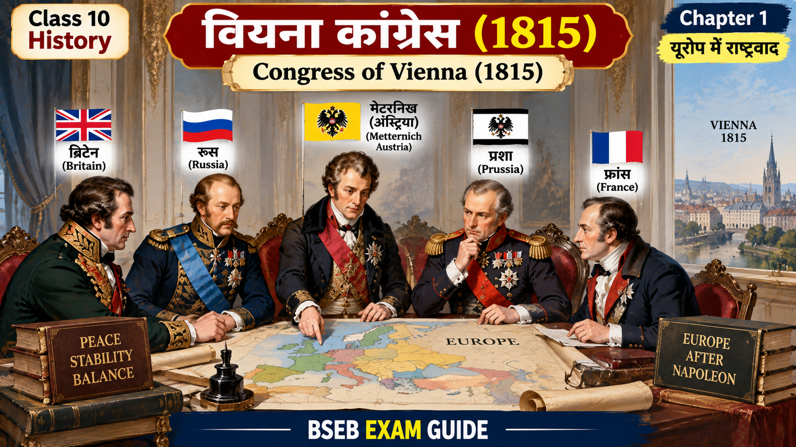 वियना कांग्रेस 1815 Class 10 History