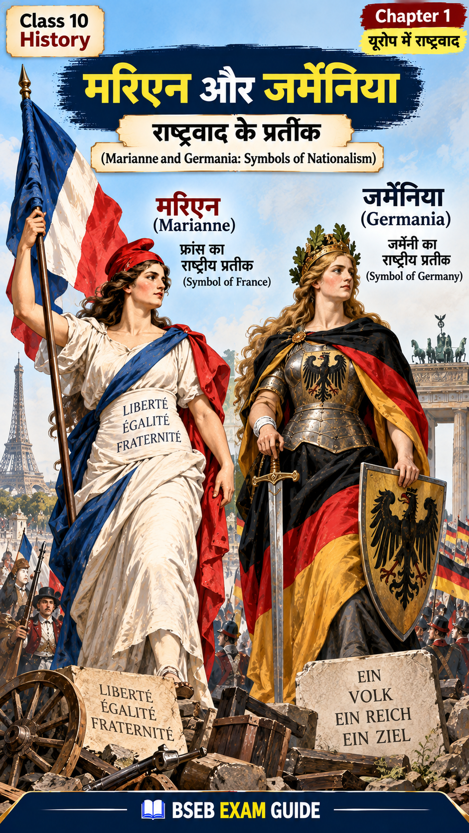 Marianne and Germania राष्ट्रवाद के प्रतीक