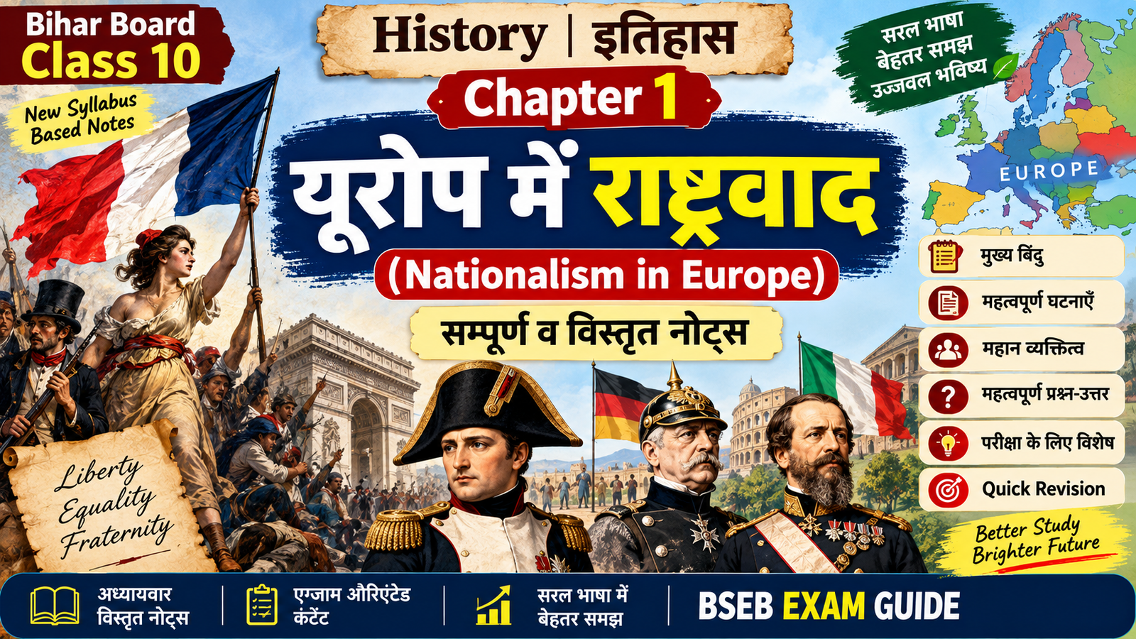 Class 10 History Chapter 1 यूरोप में राष्ट्रवाद Notes in Hindi