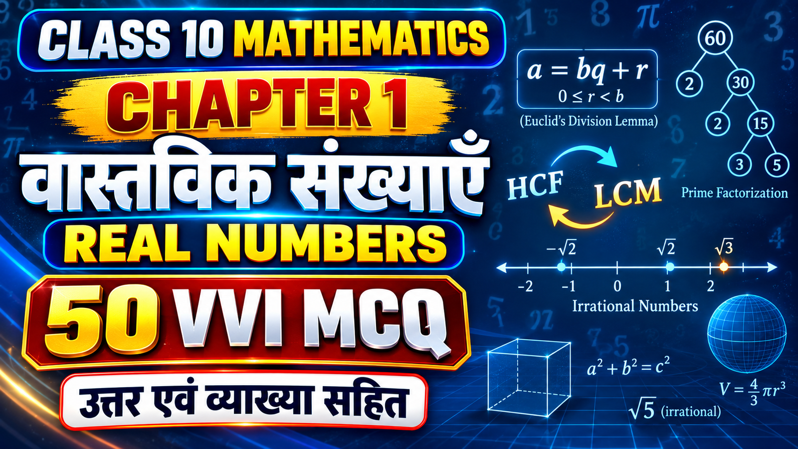 Class 10 Mathematics Chapter 1 वास्तविक संख्याएँ – 50 VVI MCQ Class 10 Mathematics Chapter 1 वास्तविक संख्याएँ – 50 VVI MCQ