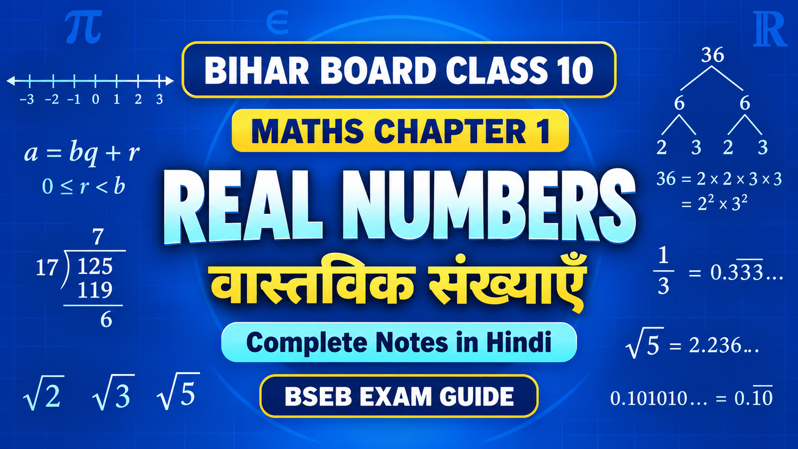 Bihar Board Class 10 Maths Chapter 1 Notes – वास्तविक संख्याएँ