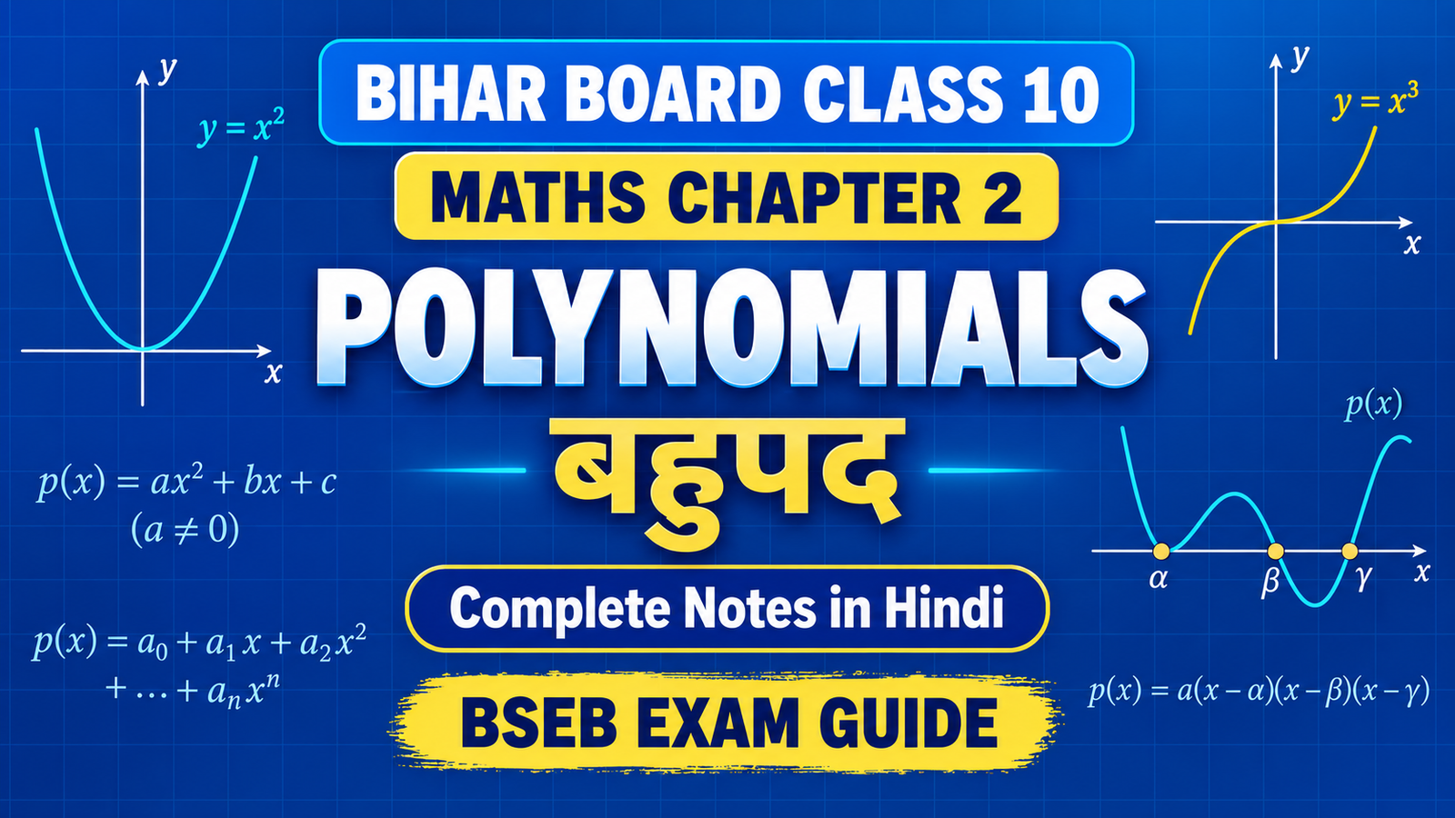 Bihar Board Class 10 Maths Chapter 2 Notes – बहुपद Bihar Board Class 10 Maths Chapter 2 Notes – बहुपद