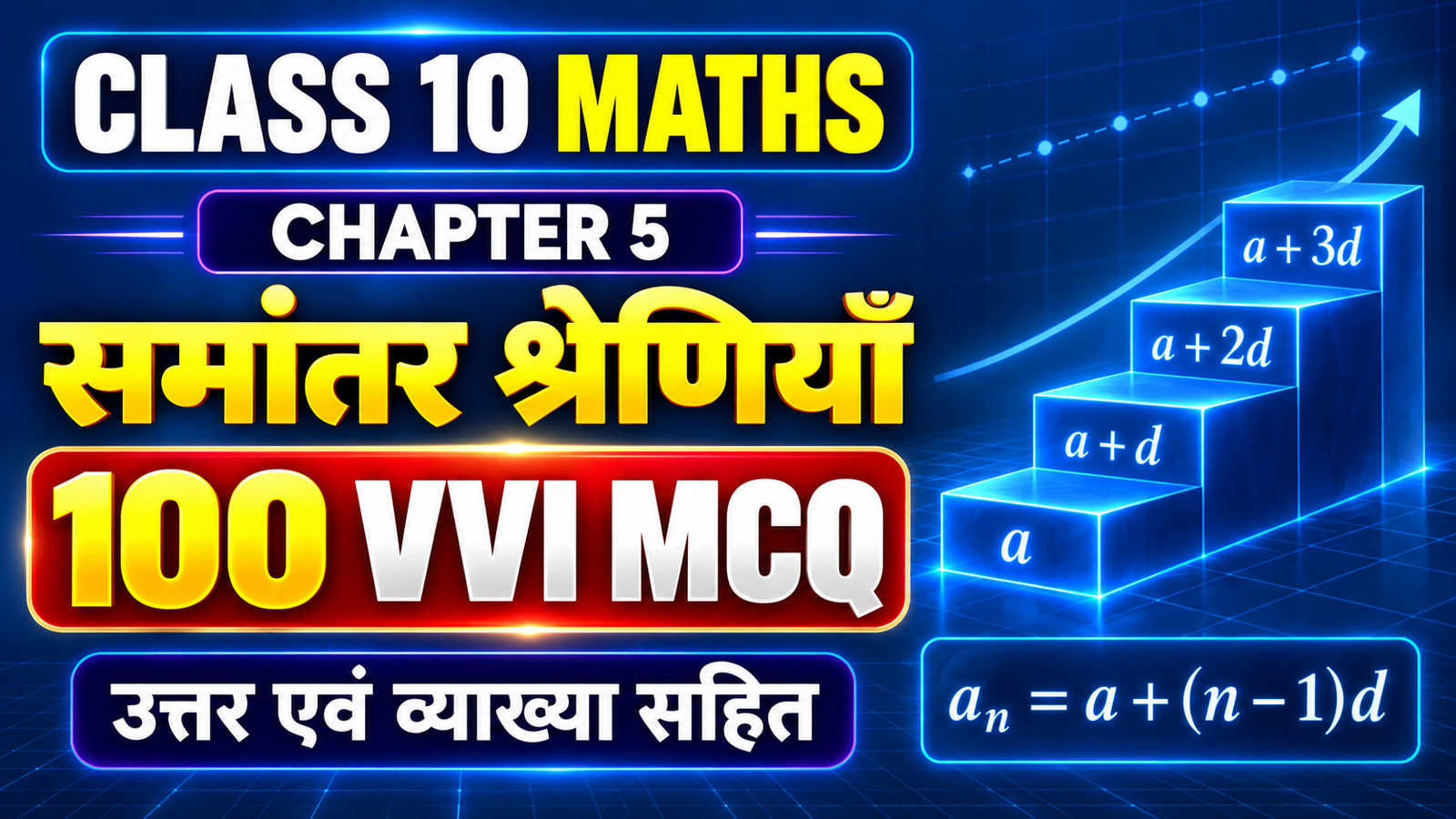 Class 10 Maths Chapter 5 समांतर श्रेणियाँ – 100 VVI MCQ