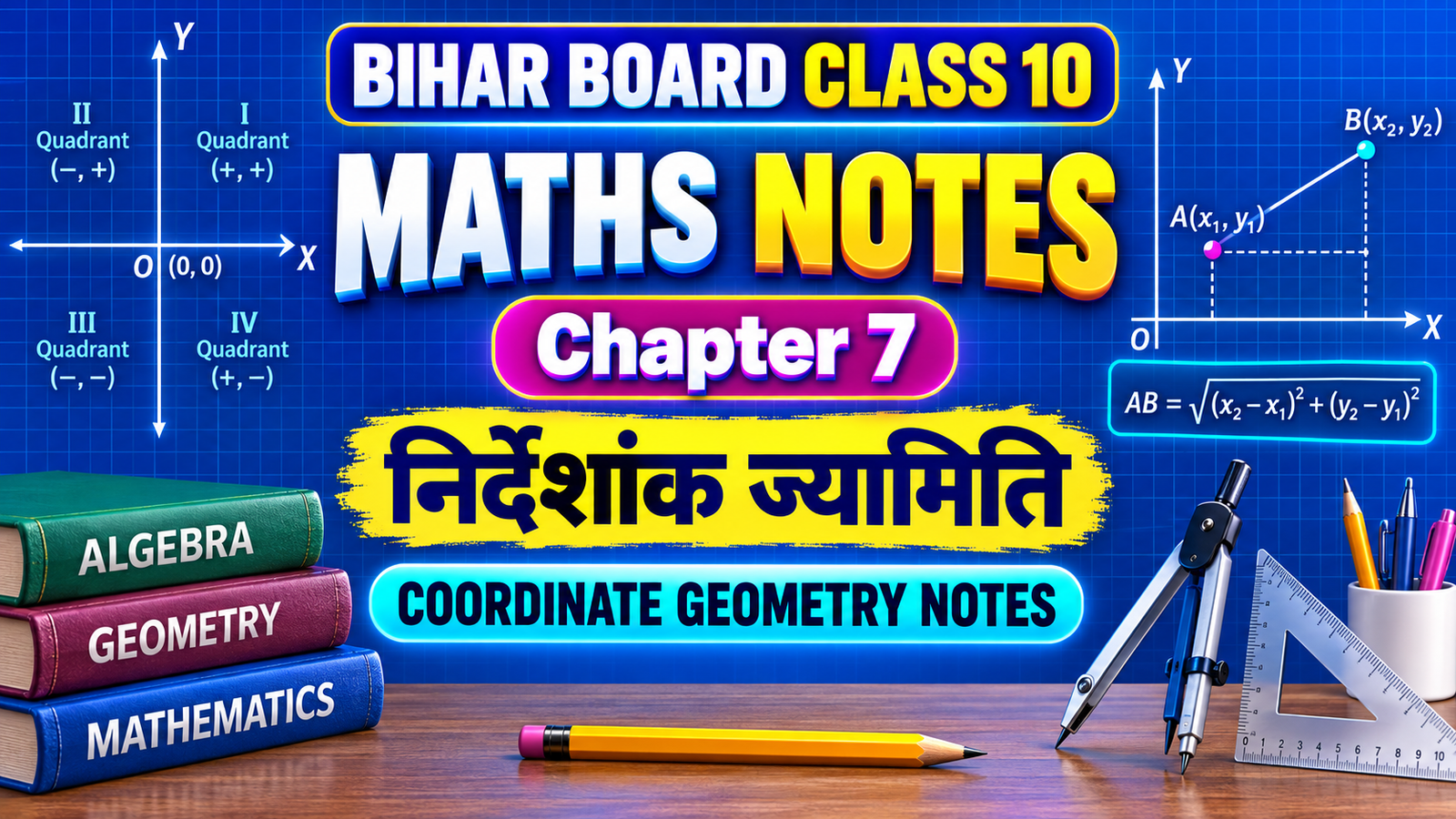 Bihar Board Class 10 Maths Chapter 7 Notes – निर्देशांक ज्यामिति Bihar Board Class 10 Maths Chapter 7 Notes – निर्देशांक ज्यामिति