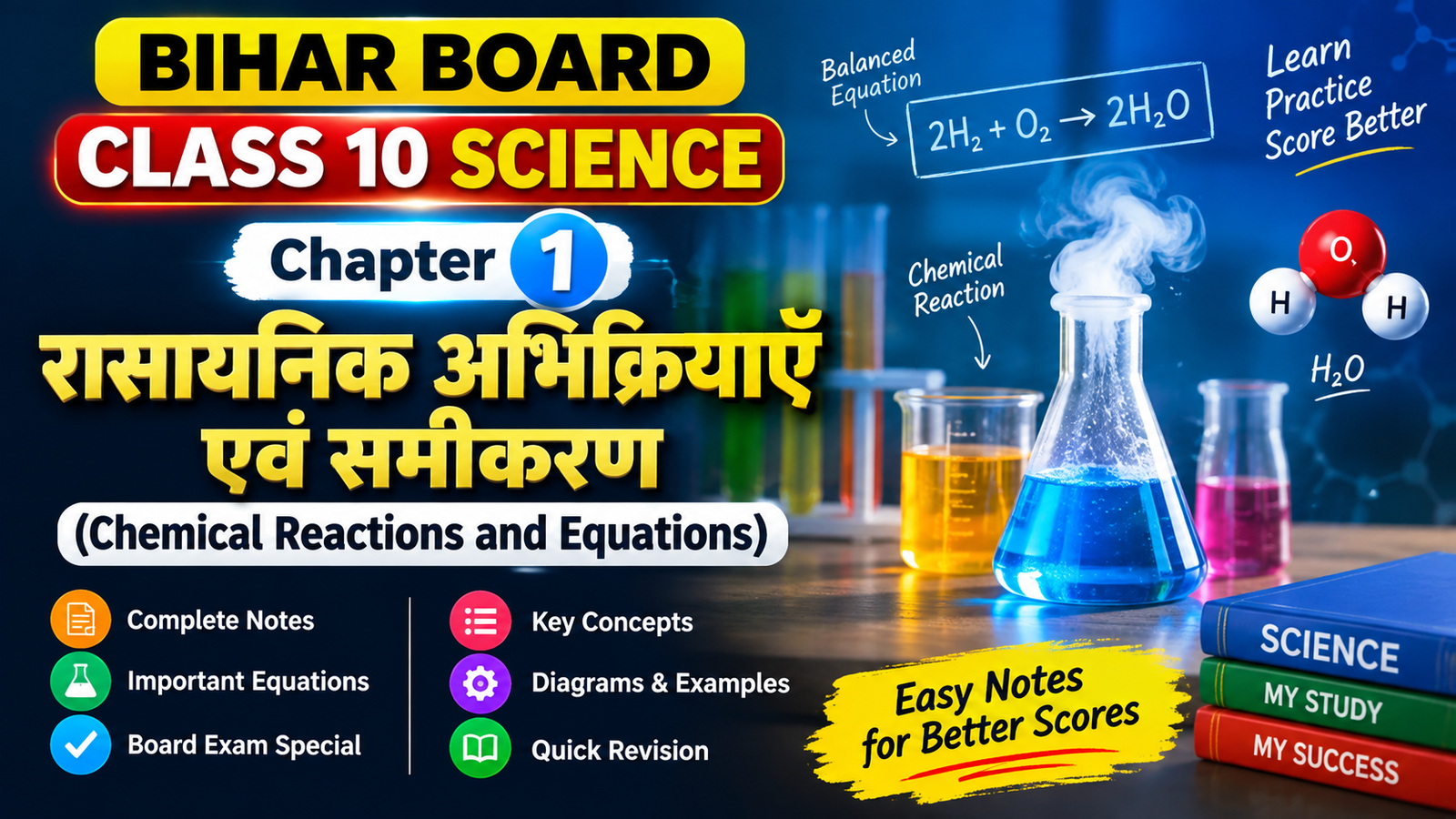Class 10 Science Chapter 1 रासायनिक अभिक्रियाएँ एवं समीकरण Notes Class 10 Science Chapter 1 रासायनिक अभिक्रियाएँ एवं समीकरण Notes