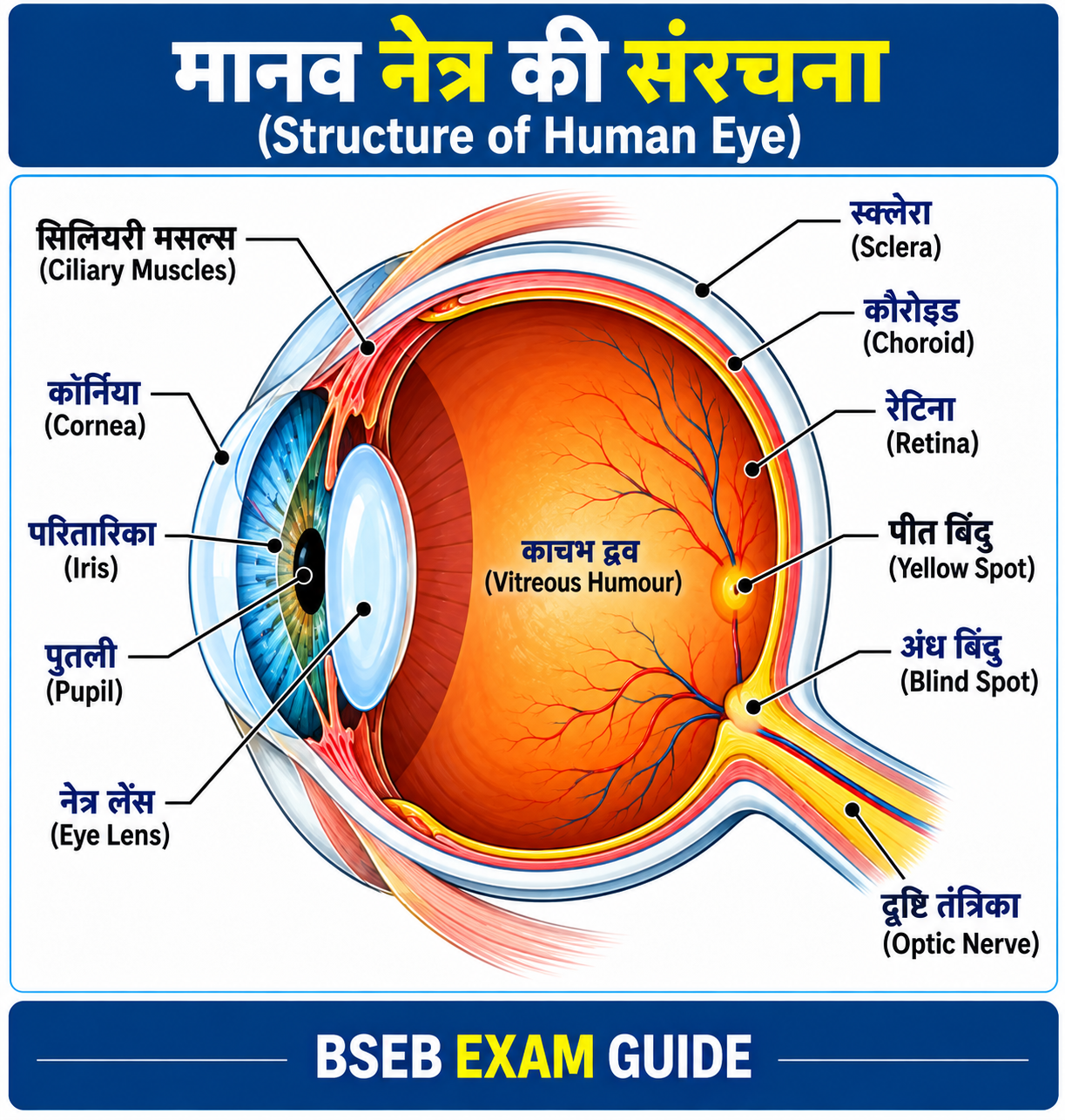 मानव नेत्र की संरचना Class 10 Science Chapter 11