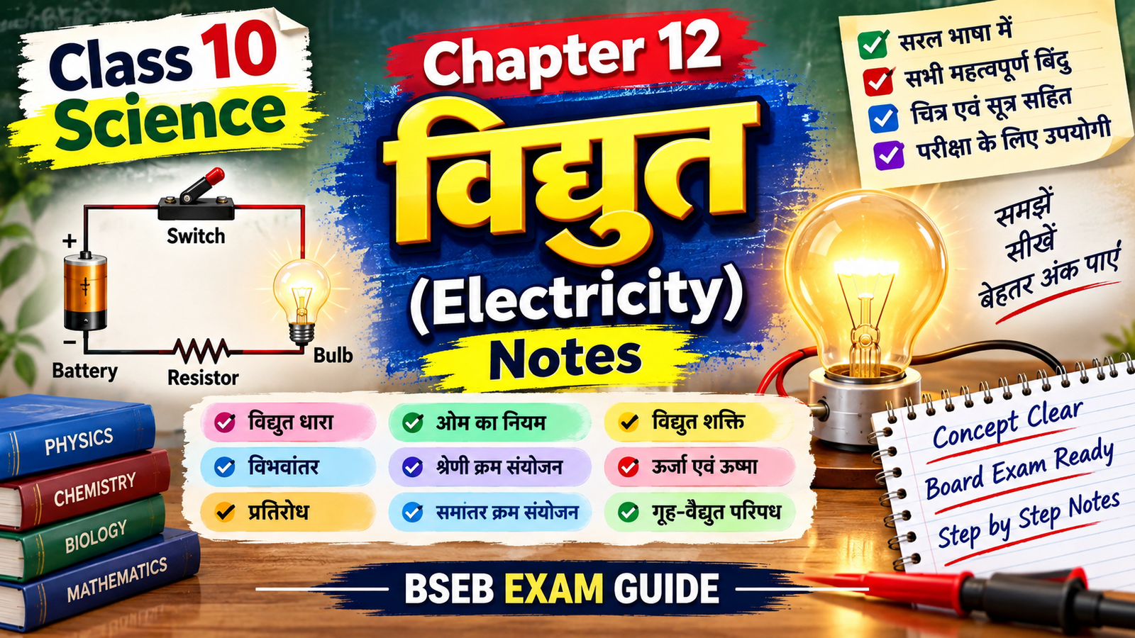 Class 10 Science Chapter 12 विद्युत (Electricity) Notes