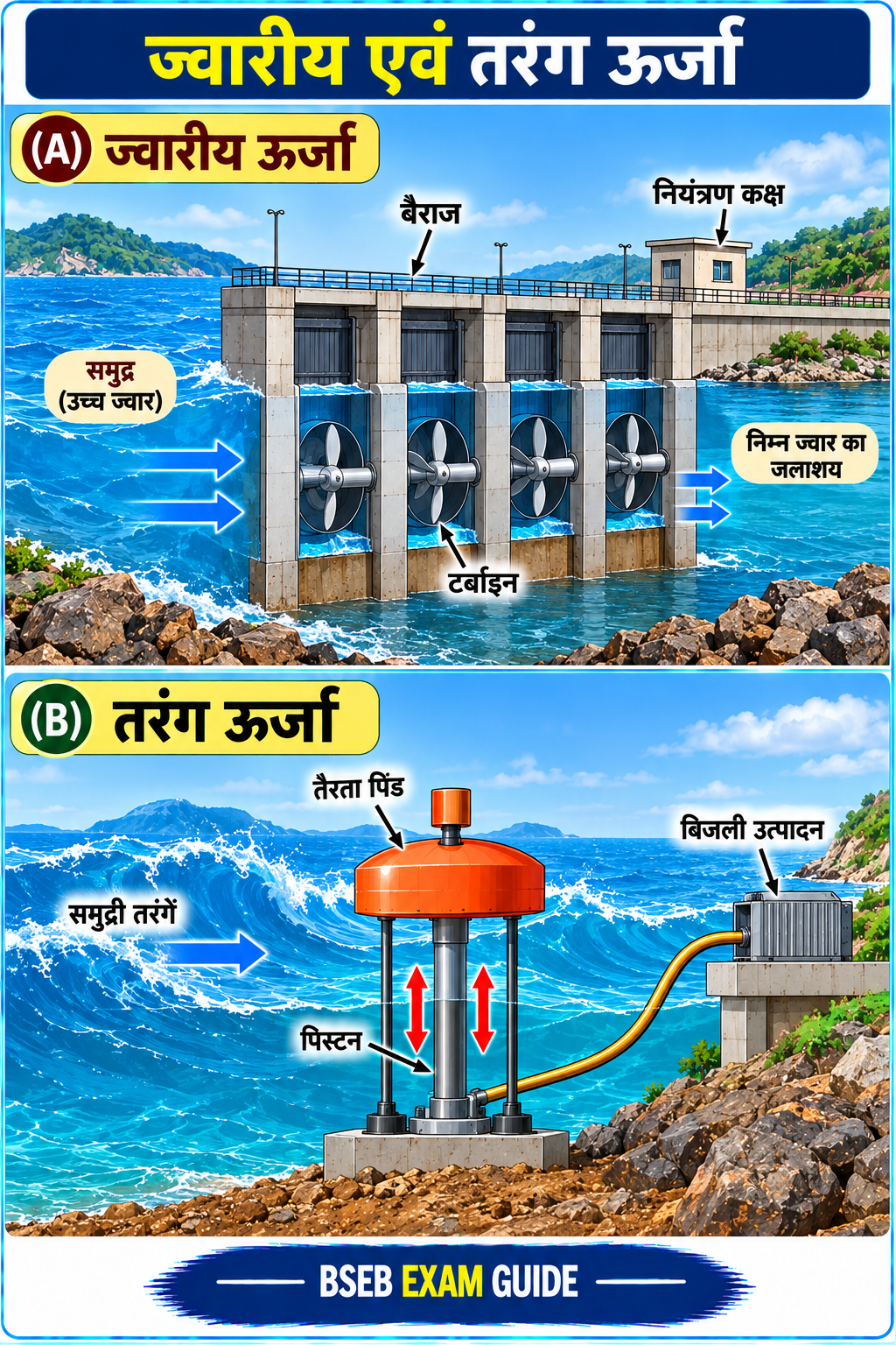 ज्वारीय एवं तरंग ऊर्जा Tidal and Wave Energy