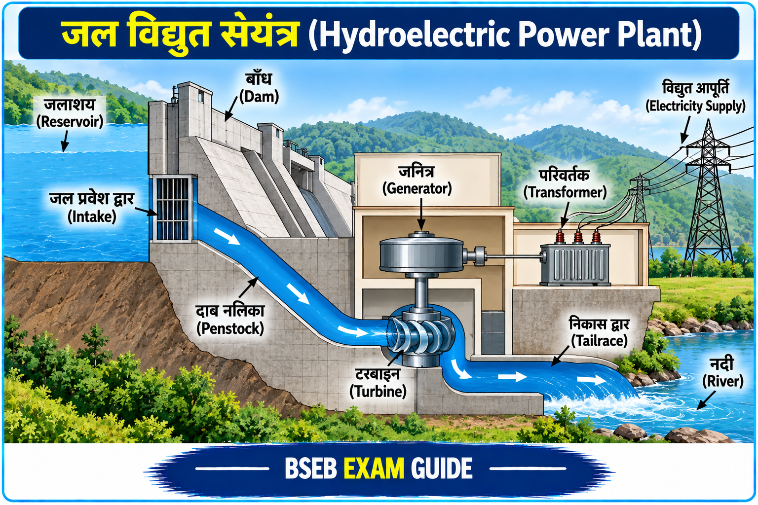 जल विद्युत संयंत्र Hydroelectric Power Plant