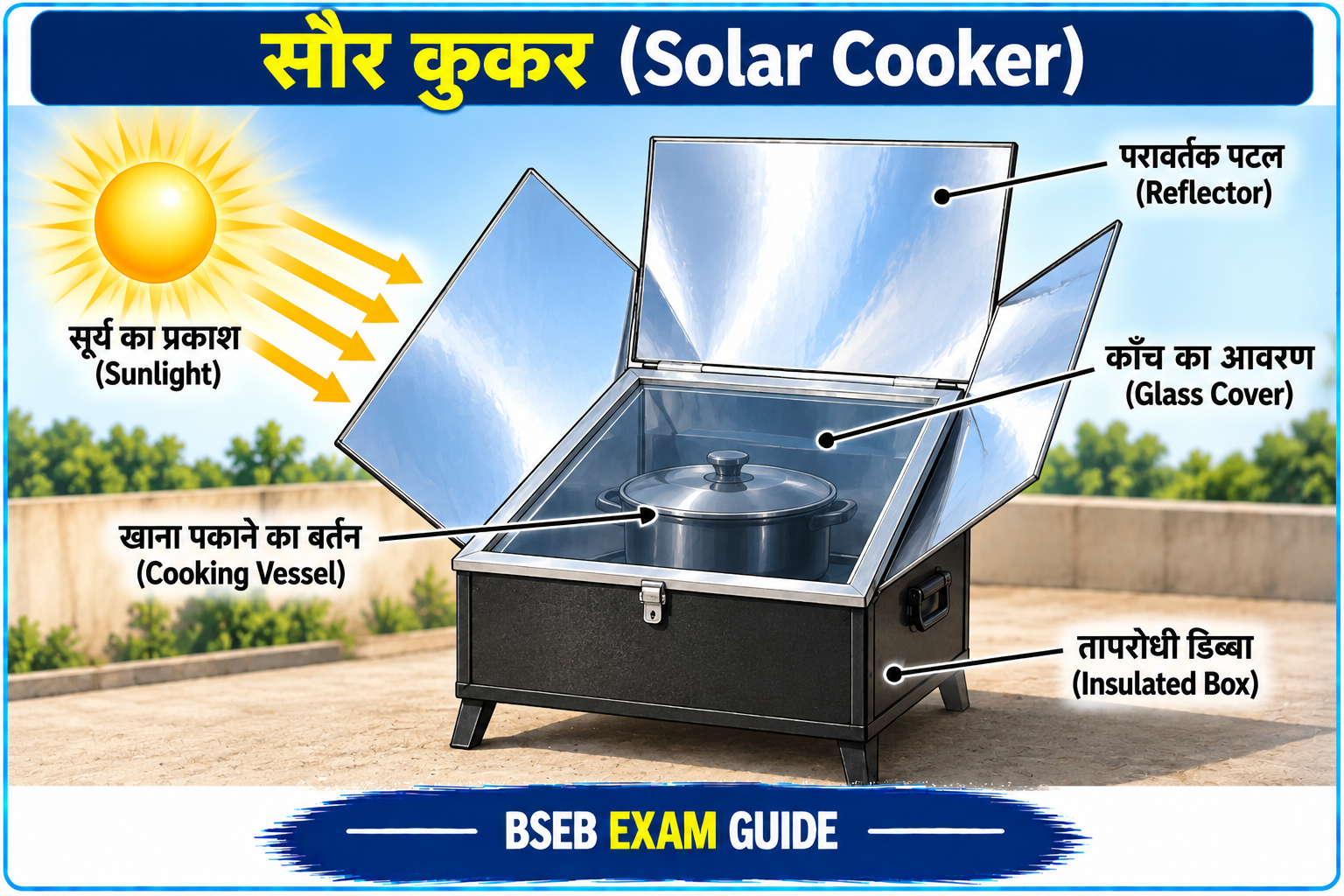 सौर कुकर Solar Cooker Class 10 Science