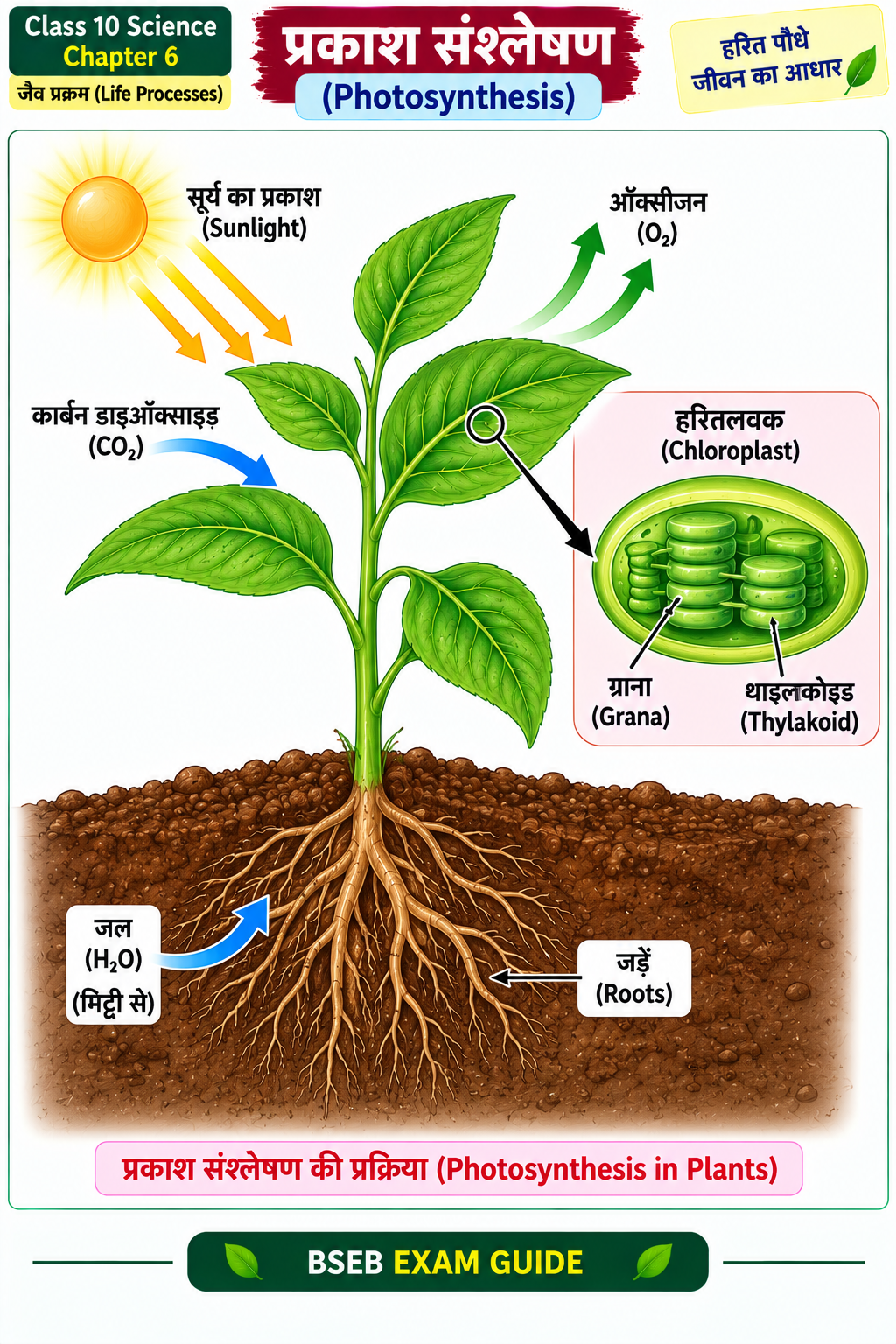 प्रकाश संश्लेषण की प्रक्रिया Class 10 Science Chapter 6