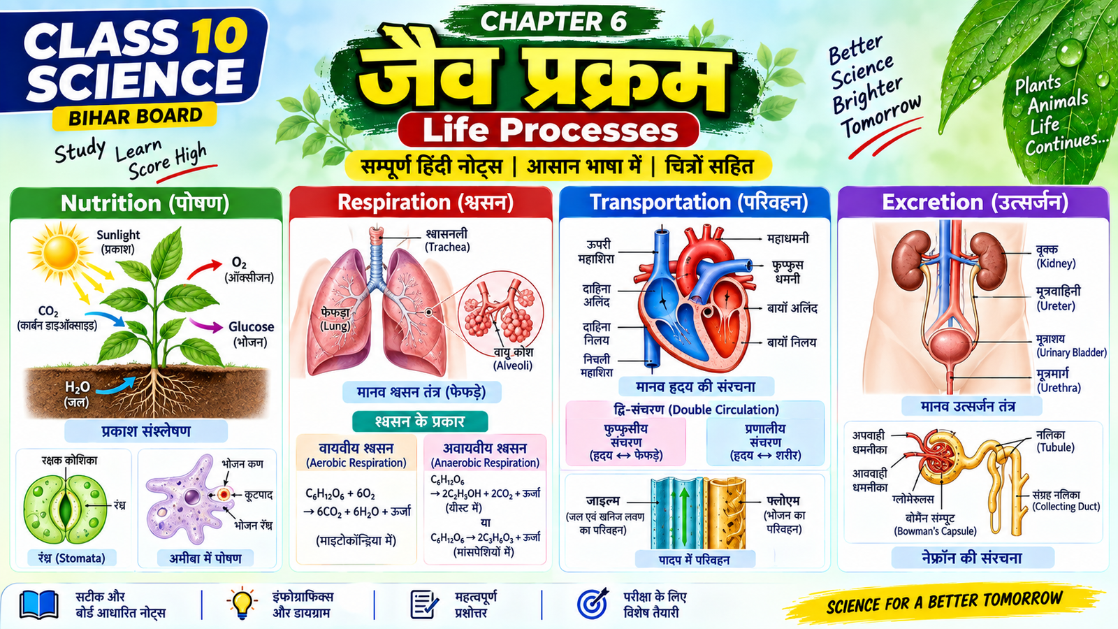 Class 10 Science Chapter 6 जैव प्रक्रम Notes Class 10 Science Chapter 6 जैव प्रक्रम Notes