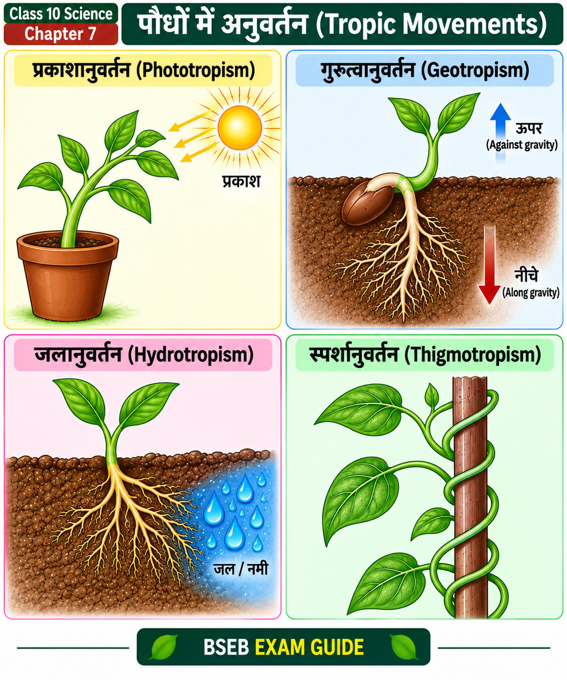 Class 10 Science Chapter 7 Tropic Movements in Plants
