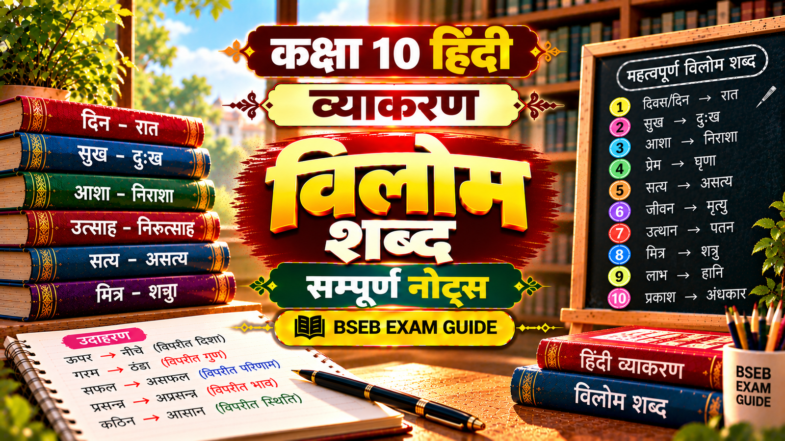 विलोम शब्द Class 10 Hindi Grammar Notes विलोम शब्द Class 10 Hindi Grammar Notes