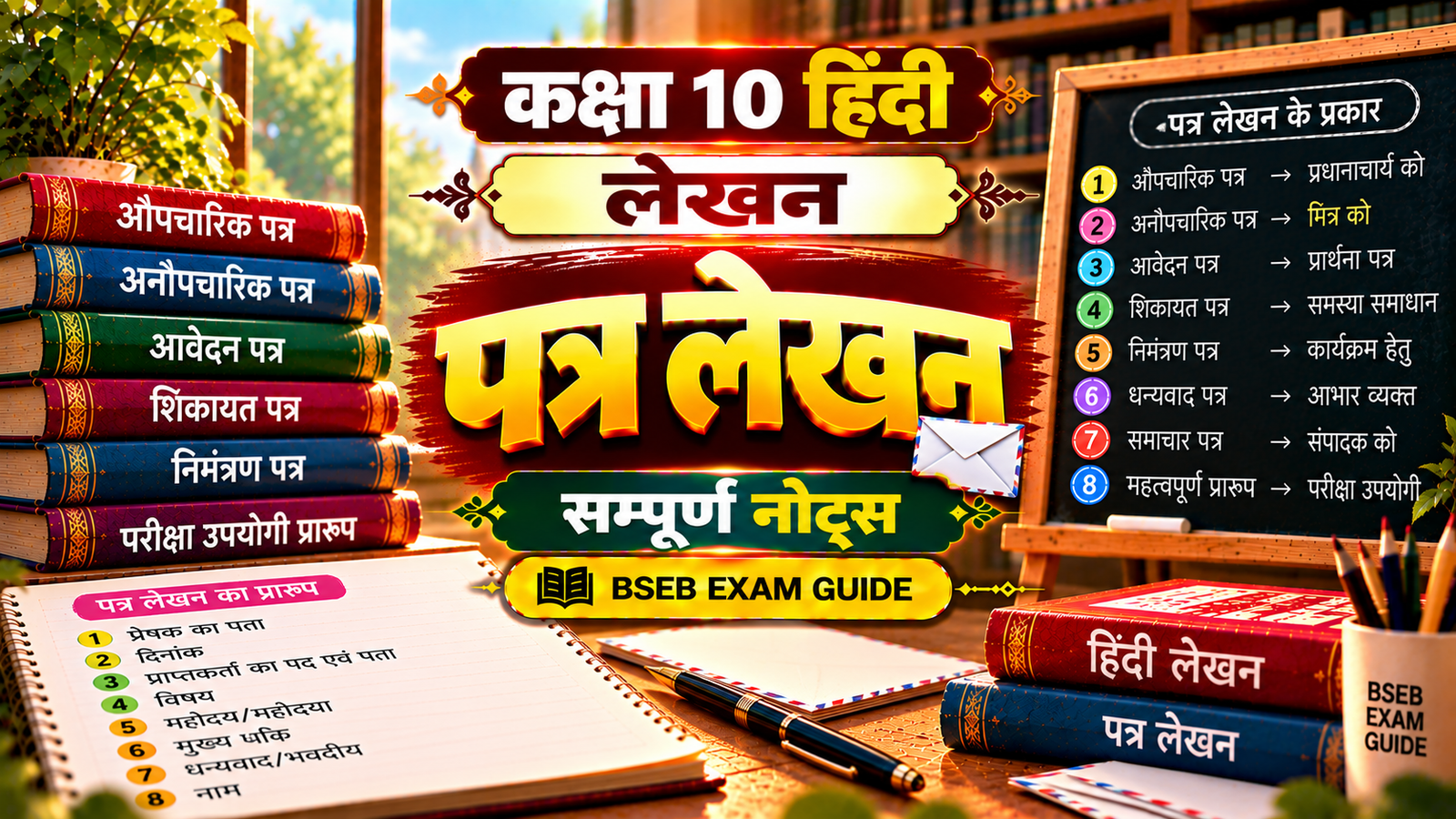 पत्र लेखन Class 10 Hindi | प्रारूप, प्रकार और उदाहरण
