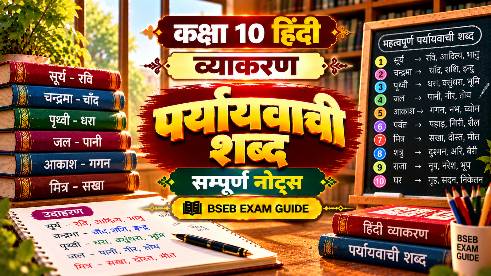 पर्यायवाची शब्द Class 10 Hindi Grammar Notes