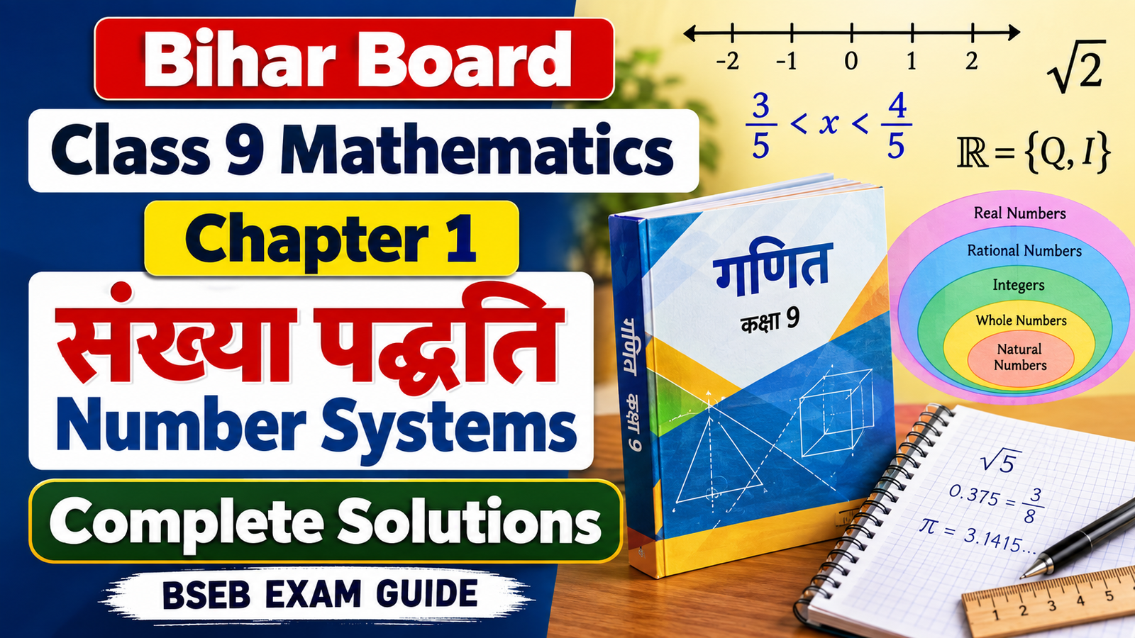 Bihar Board Class 9 Maths Chapter 1 Number Systems Solution