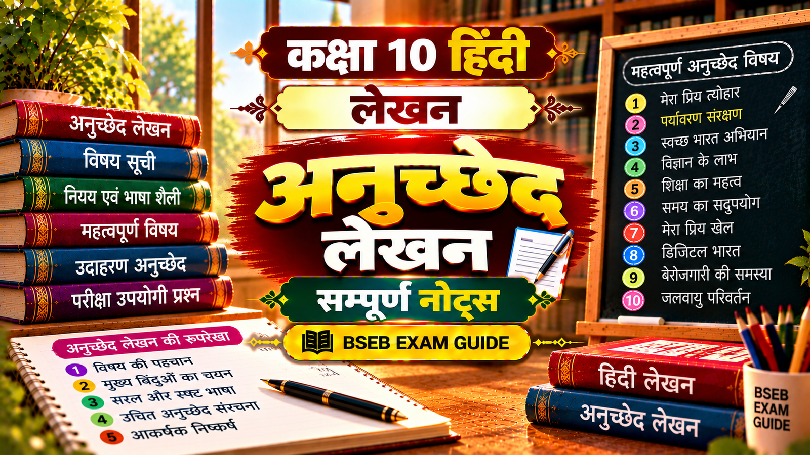 अनुच्छेद लेखन Class 10 Hindi | नियम, उदाहरण और महत्वपूर्ण विषय